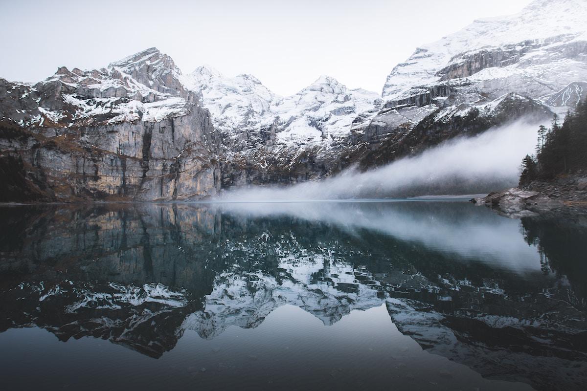 Scenery showing a lake and mountains